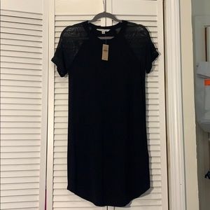 Body on dress with mesh shoulder detailing